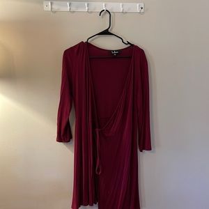 Lightly Worn Lulus Wine Wrap Dress